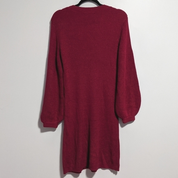 NY&Co Button Accent V-Neck Sweater Dress - Picture 7 of 8